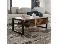 Tables Basses Tajo, Structure Et Le Support Fabriquées En Métal En Couleur Pin Atlantique Noir. 105x40x55cm -Vous savez quand c'est un magasin de meubles. table basse 12358885