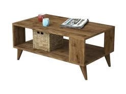 Table D’appoint Niger Design Panneau De Particules Plaqué Mélaminé En Couleur Nogal. 90x54x41,6cm