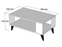 Table D’appoint Niger Design Panneau De Particules Plaqué Mélaminé En Couleur Nogal. 90x54x41,6cm -Vous savez quand c'est un magasin de meubles. table basse 12359157