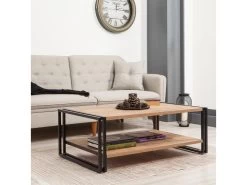 Tables Basses Tajo, Structure Et Le Support Fabriquées En Métal En Couleur Pin Atlantique Noir. 110x40x70cm -Vous savez quand c'est un magasin de meubles. table basse 12359183