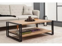 Tables Basses Tajo, Structure Et Le Support Fabriquées En Métal En Couleur Pin Atlantique Noir. 110x40x70cm -Vous savez quand c'est un magasin de meubles. table basse 12359185