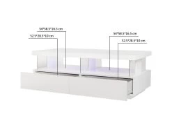Table Basse Et Luminaire Led - Rectangulaire - En Panneaux De MDF - Blanc - Style Contemporain - L120 X P60 X H45 Cm - BLUE LIGH -Vous savez quand c'est un magasin de meubles. table basse 12586739