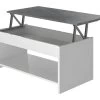 HAPPY Table Basse Relevable - Blanc Et Gris - L 100 Cm -Vous savez quand c'est un magasin de meubles. table basse 12807437