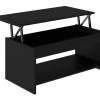 Table Basse HAPPY - Mélaminé Noir - Plateau Relevable - L 100 X P 50 X H 44 Cm -Vous savez quand c'est un magasin de meubles. table basse 12807447