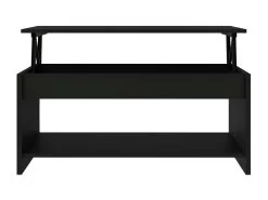 Table Basse HAPPY - Mélaminé Noir - Plateau Relevable - L 100 X P 50 X H 44 Cm -Vous savez quand c'est un magasin de meubles. table basse 12807451