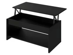 Table Basse HAPPY - Mélaminé Noir - Plateau Relevable - L 100 X P 50 X H 44 Cm -Vous savez quand c'est un magasin de meubles. table basse 12807453