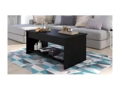 Table Basse HAPPY - Mélaminé Noir - Plateau Relevable - L 100 X P 50 X H 44 Cm -Vous savez quand c'est un magasin de meubles. table basse 12807455