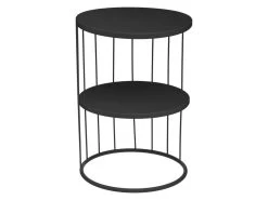 Table Auxiliaire, À La Fois Fonctionnelle Et Esthétique, Couleur Noire, Dimensions D. 36 X H. 52cm