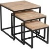 Set De 3 Tables Basses D'appoint En Métal, Dimensions: 50x50x50 Cm