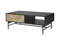Table Basse 1 Tiroir - Bois Et Metal Noir - L 110 X P 60 X H 42 - BROOKLYN -Vous savez quand c'est un magasin de meubles. table basse 13011629