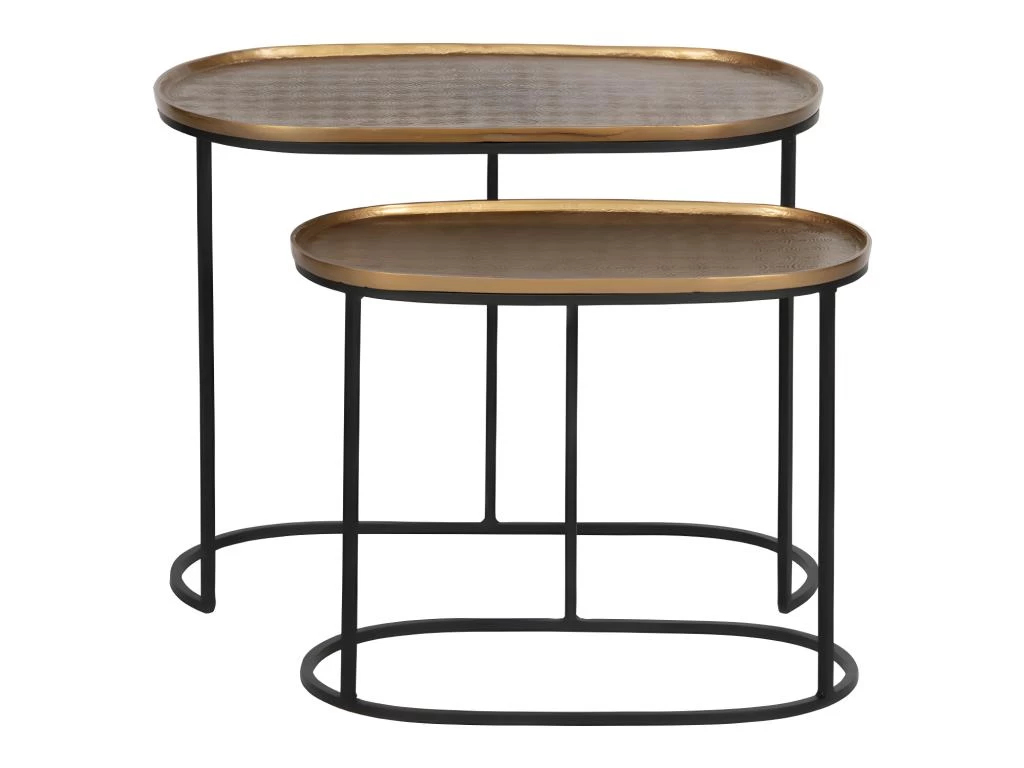 Embrace - 2 Tables D'appoint Gigognes En Métal - Couleur - Laiton 3 Embrace - 2 Tables D'appoint Gigognes En Métal - Couleur - Laiton