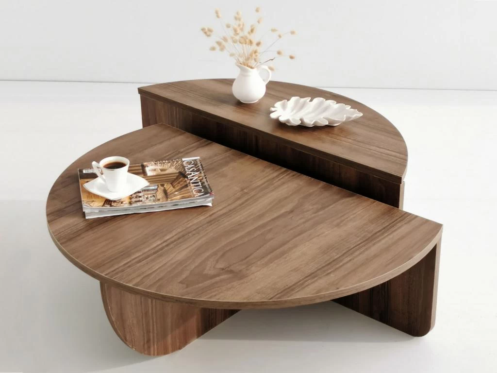 Lot De 2 Tables Basses - Coloris : Naturel - ALOEVA 7 Lot De 2 Tables Basses - Coloris : Naturel - ALOEVA – Image 5