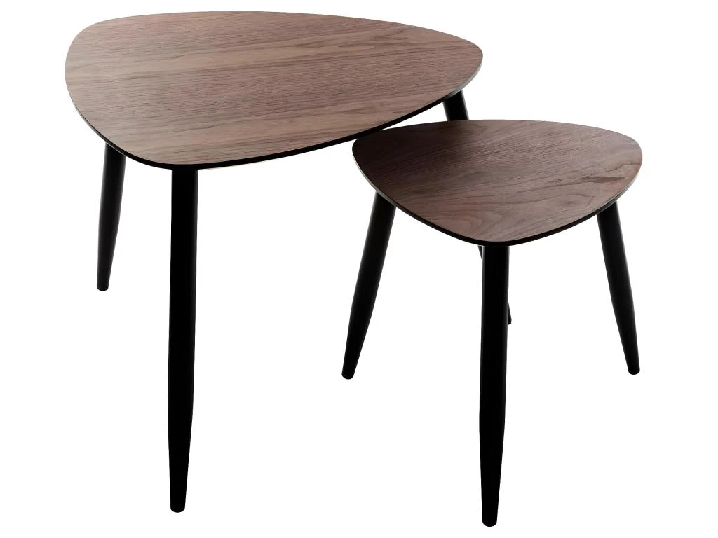 Lot De 2 Tables à Café Gigognes En Bois Foncé 3 Lot De 2 Tables à Café Gigognes En Bois Foncé