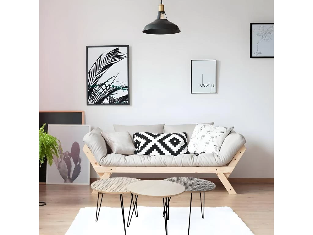 Table Gigogne Pieds Fils (Lot De 3) 4 Table Gigogne Pieds Fils (Lot De 3) – Image 2