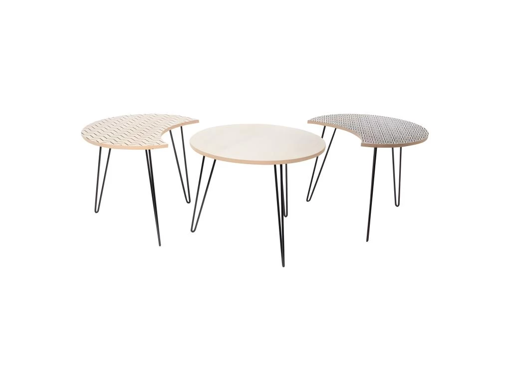 Table Gigogne Pieds Fils (Lot De 3) 5 Table Gigogne Pieds Fils (Lot De 3) – Image 3