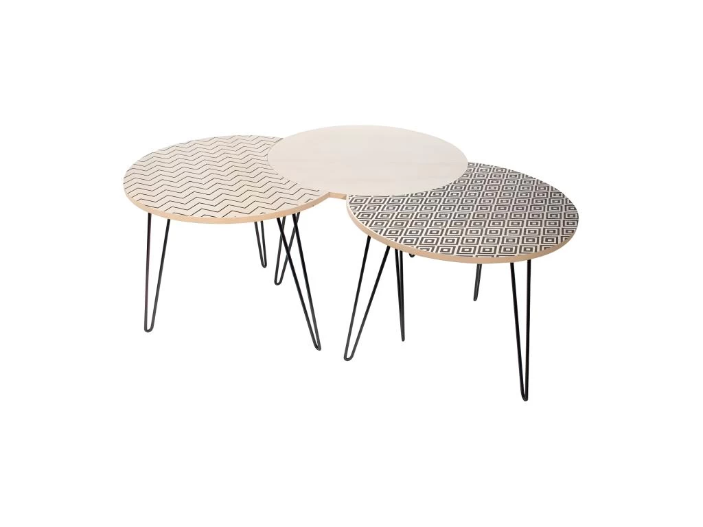 Table Gigogne Pieds Fils (Lot De 3) 6 Table Gigogne Pieds Fils (Lot De 3) – Image 4
