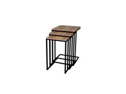 Table Gigogne, 100 % Aggloméré Plaqué Mélamine, Couleur Atlantique Noir 40x61.8x40 -Vous savez quand c'est un magasin de meubles. table basse 13678627