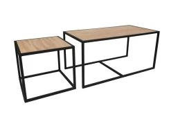 Ensemble De Tables D'appoint, 100 % Aggloméré Plaqué Mélamine, Couleur Chêne Noir 104x50x50 -Vous savez quand c'est un magasin de meubles. table basse 13678645