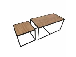 Ensemble De Tables D'appoint, 100 % Aggloméré Plaqué Mélamine, Couleur Chêne Noir 104x50x50 -Vous savez quand c'est un magasin de meubles. table basse 13678649