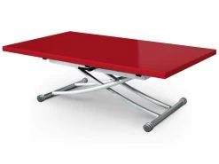 Table Basse Relevable Carrera XL Rouge Laqué