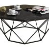 Table D’appoint Ganges Design Panneau De Particules Plaqué Mélaminé En Couleur Noir, 90x38x90