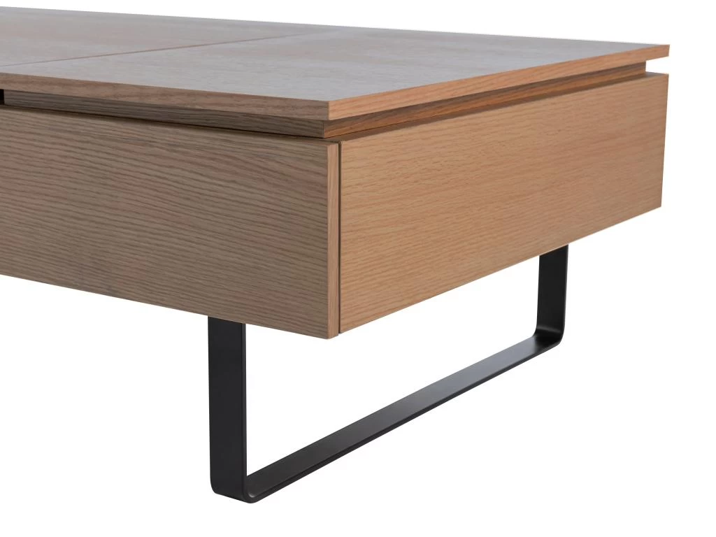 Table Basse Avec Plateau Relevable Et 1 Tiroir En MDF Et Métal - Naturel Foncé - DALAHO 12 Table Basse Avec Plateau Relevable Et 1 Tiroir En MDF Et Métal - Naturel Foncé - DALAHO – Image 10