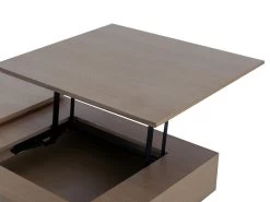 Table Basse Avec Plateau Relevable Et 1 Tiroir En MDF Et Métal - Naturel Foncé - DALAHO 24 Table Basse Avec Plateau Relevable Et 1 Tiroir En MDF Et Métal - Naturel Foncé - DALAHO -Vous savez quand c'est un magasin de meubles. table basse 14370915