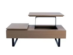 Table Basse Avec Plateau Relevable Et 1 Tiroir En MDF Et Métal - Naturel Foncé - DALAHO 21 Table Basse Avec Plateau Relevable Et 1 Tiroir En MDF Et Métal - Naturel Foncé - DALAHO -Vous savez quand c'est un magasin de meubles. table basse 14370917