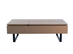Table Basse Avec Plateau Relevable Et 1 Tiroir En MDF Et Métal - Naturel Foncé - DALAHO 19 Table Basse Avec Plateau Relevable Et 1 Tiroir En MDF Et Métal - Naturel Foncé - DALAHO -Vous savez quand c'est un magasin de meubles. table basse 14370921