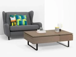 Table Basse Avec Plateau Relevable Et 1 Tiroir En MDF Et Métal - Naturel Foncé - DALAHO 29 Table Basse Avec Plateau Relevable Et 1 Tiroir En MDF Et Métal - Naturel Foncé - DALAHO -Vous savez quand c'est un magasin de meubles. table basse 14370933