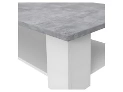 PILVI Table Basse Rectangulaire - Blanc Et Béton Gris Clair - L 110 X P 60 X H 31 Cm -Vous savez quand c'est un magasin de meubles. table basse 14506183