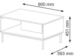 Table Basse RavennaB 90x60x45 Crème & Noir & Doré -Vous savez quand c'est un magasin de meubles. table basse 14597101