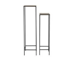 JONAS - Set De 2 Tables Gigognes Carrées Aluminium Doré Et Noir Pieds Méta -Vous savez quand c'est un magasin de meubles. table basse 14640723