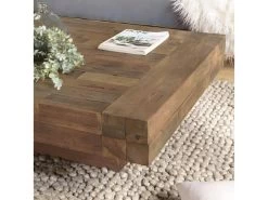 LEONCE - Table Basse Carrée Bois Massif Marron -Vous savez quand c'est un magasin de meubles. table basse 14654837