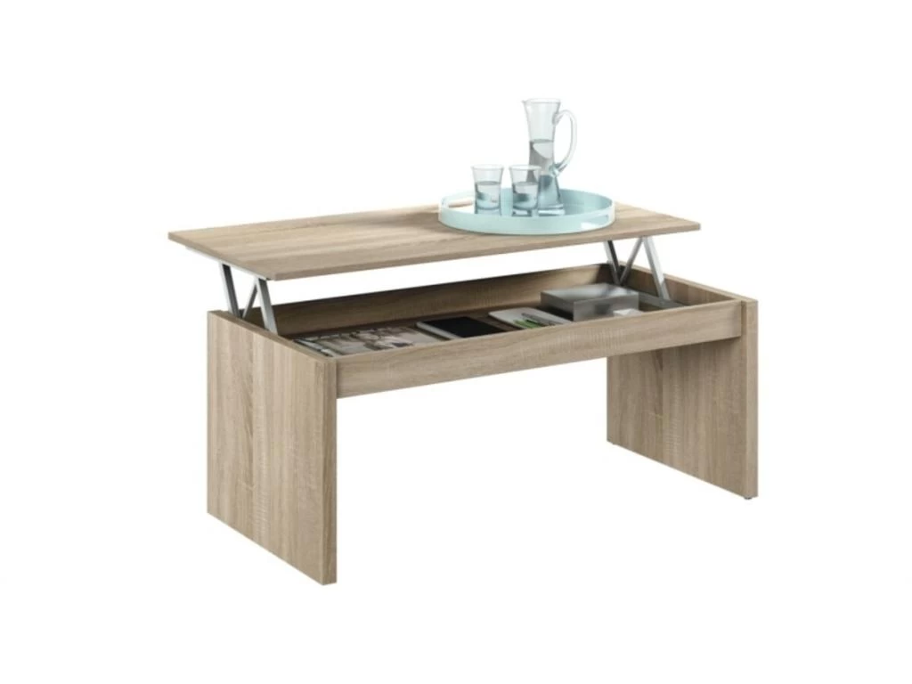Table Basse à Plateau Relevable L102 X H43/54 Cm 4 Table Basse à Plateau Relevable L102 X H43/54 Cm – Image 2