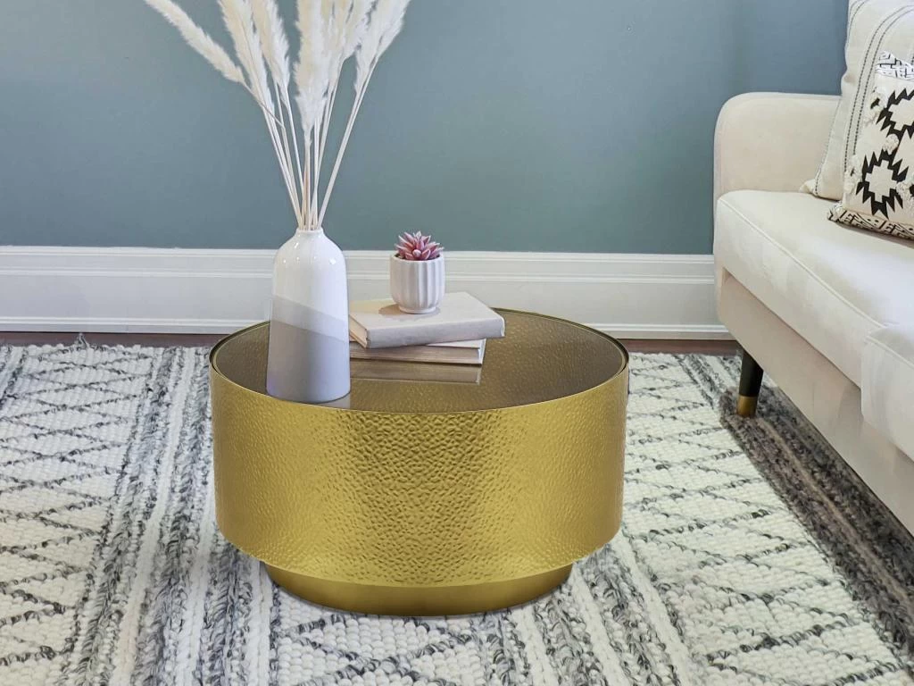 Table Basse - Verre Et Métal - Doré - SOLANA 4 Table Basse - Verre Et Métal - Doré - SOLANA – Image 2