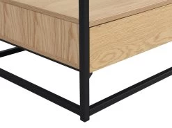 Table Basse Avec 2 Tiroirs En MDF, Verre Trempé Et Métal - Naturel Clair - CAMATA -Vous savez quand c'est un magasin de meubles. table basse 15789709