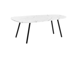 Table Basse Effet Marbre Blanc Et Noir BIDDLE