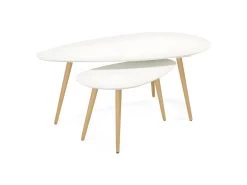 Lot De 2 Tables Gigognes "Rauma" 116cm Blanc