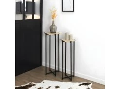 MOX - Duo De Sellettes Gigognes Industrielles Aspect Bois Et Métal Noir 9 MOX - Duo De Sellettes Gigognes Industrielles Aspect Bois Et Métal Noir -Vous savez quand c'est un magasin de meubles. table basse 17588181