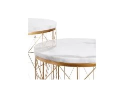 Duo De Tables D'appoint Métal Or/Marbre N°3 - GOLDY -Vous savez quand c'est un magasin de meubles. table basse 17628095