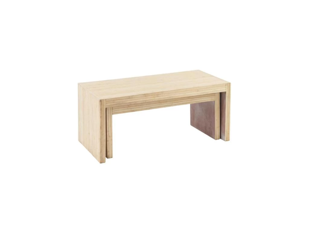Tables Basses Gigognes Bois Naturel - APISTOU 3 Tables Basses Gigognes Bois Naturel - APISTOU