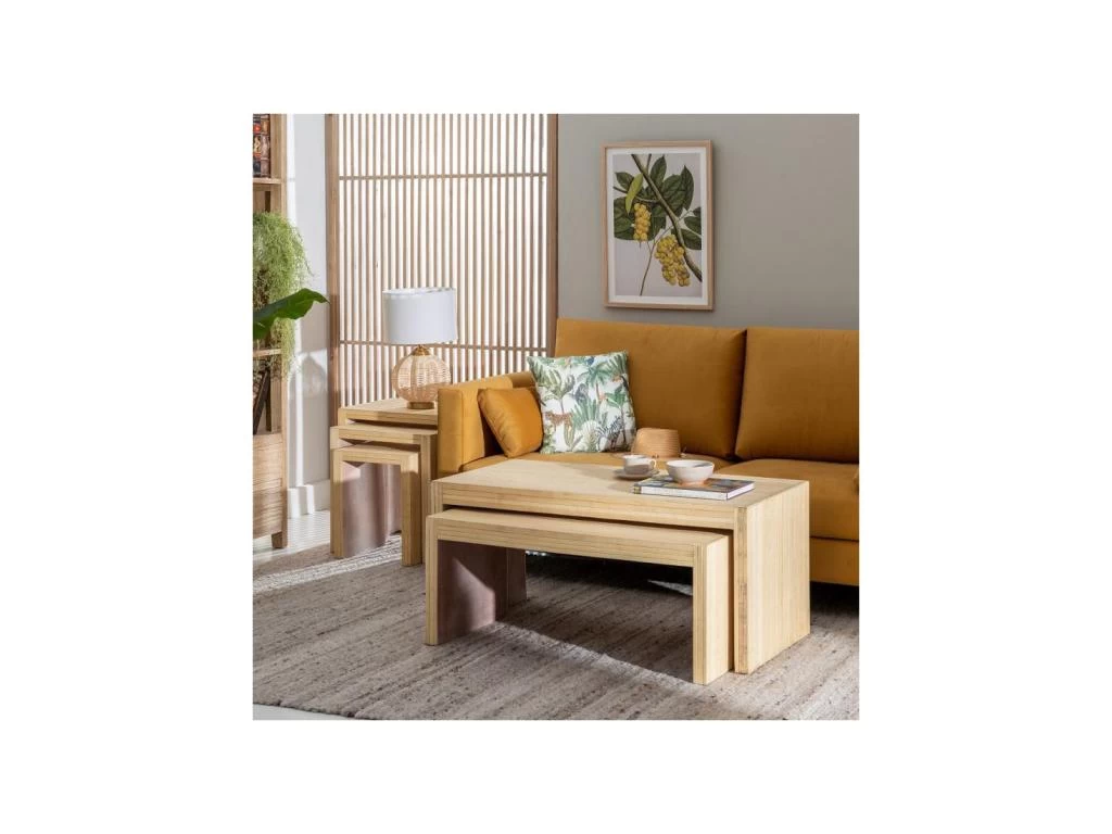 Tables Basses Gigognes Bois Naturel - APISTOU 4 Tables Basses Gigognes Bois Naturel - APISTOU – Image 2