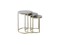 Lot De 3 Tables D'Appoint Design "Tria" 65cm Gris -Vous savez quand c'est un magasin de meubles. table basse 18015517