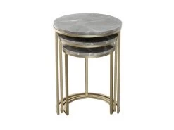 Lot De 3 Tables D'Appoint Design "Tria" 65cm Gris -Vous savez quand c'est un magasin de meubles. table basse 18015519