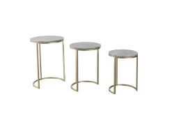 Lot De 3 Tables D'Appoint Design "Tria" 65cm Gris -Vous savez quand c'est un magasin de meubles. table basse 18015521