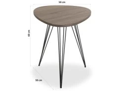 Table D'appoint Seatle, 60 X 50 X 50 Cm, Bois Et Métal, Marron Et Noir -Vous savez quand c'est un magasin de meubles. table basse 18047593