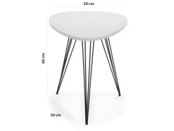 Table D'appoint Seatle, 60 X 50 X 50 Cm, Bois Et Métal, Noir Et Blanc -Vous savez quand c'est un magasin de meubles. table basse 18047605