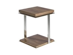 Table D'angle De Noyer Et Acier 2038 ANGEL CERDA