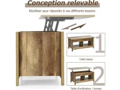 Table Basse Avec Plateau Relevable Et Espace De Rangement Caché, Ideal Pour Salon 109 X 47,5 X 50 Cm 10 Table Basse Avec Plateau Relevable Et Espace De Rangement Caché, Ideal Pour Salon 109 X 47,5 X 50 Cm -Vous savez quand c'est un magasin de meubles. table basse 18802849